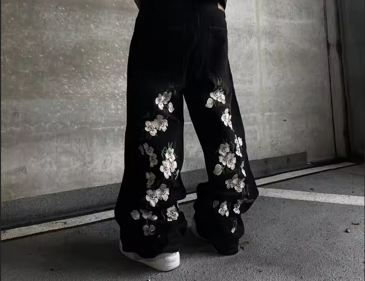 Al3la Baggy Flowers Pants